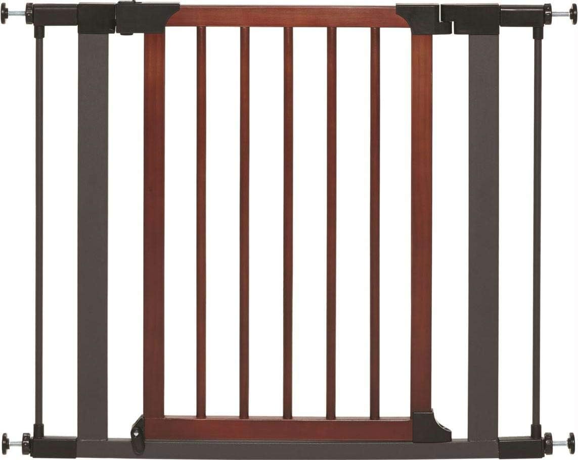 Guaipaipet Steel Pressure-Mounted Pet Gate, 29.5-38" Adjustable Auto-Close Walk-Thru Door, 39" H (White)