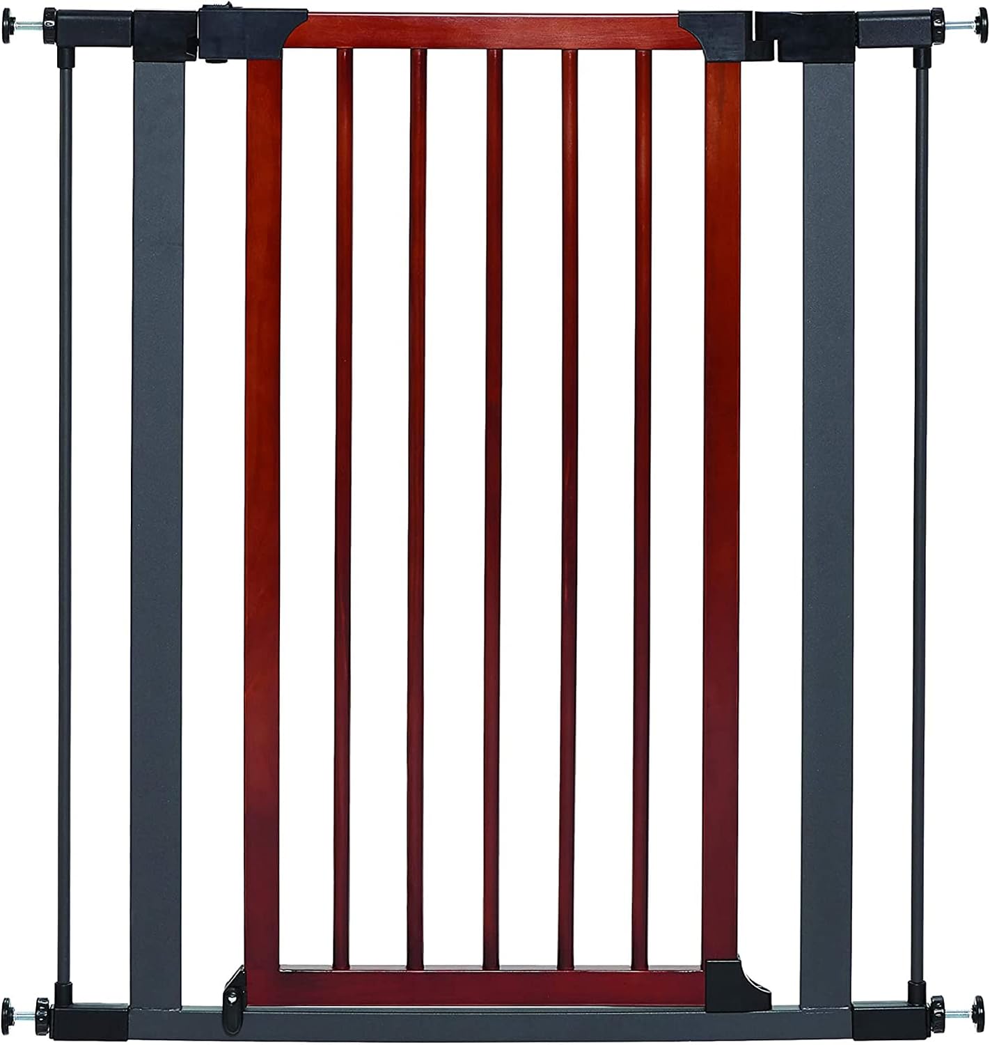 Guaipaipet Steel Pressure-Mounted Pet Gate, 29.5-38" Adjustable Auto-Close Walk-Thru Door, 39" H (White)