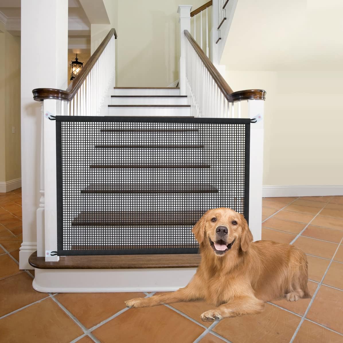 Guaipaipet Mesh Screen Pet Gate, 29" Tall Fits 36-39" Openings, Indoor Dog Gate for Stairs & Doorways