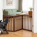 Guaipaipet Foldable Freestanding Pet Gate, 3-Panel 24" Height Indoor Dog Fence for Hallways & Stairs (White)
