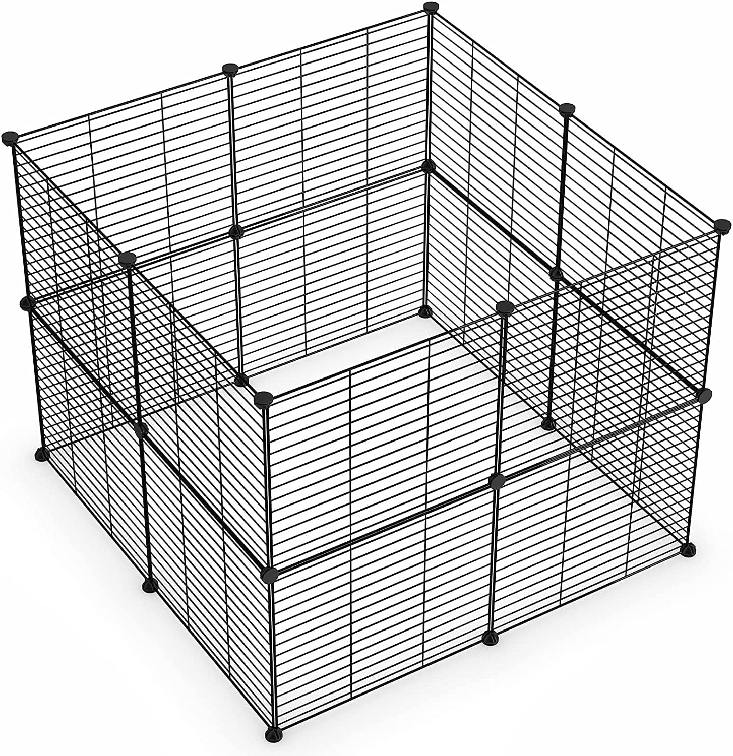 Guaipaipet DIY Metal Wire Small Animal Playpen, 12-Panel 15x12" for Rabbits, Guinea Pigs & Puppies (Black)