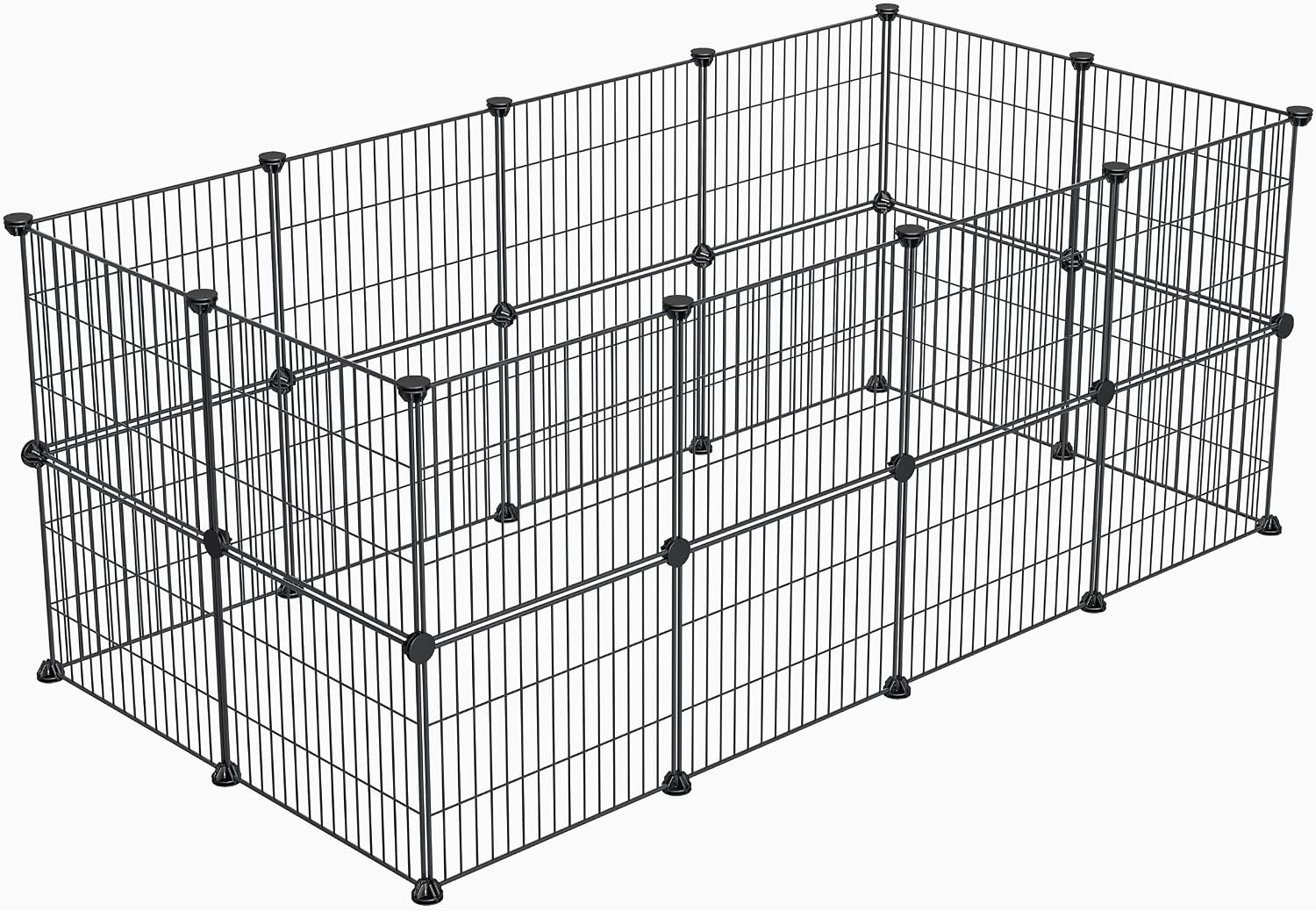 Guaipaipet DIY Metal Wire Small Animal Playpen, 12-Panel 15x12" for Rabbits, Guinea Pigs & Puppies (Black)