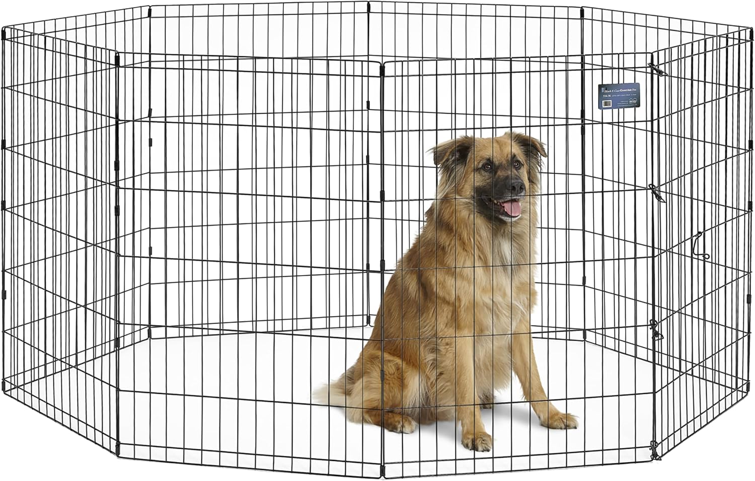 Guaipaipet Folding Metal Dog Exercise Pen, Indoor/Outdoor Playpen 30" Tall, 16 Sq Ft Play Space (Black E-Coated)
