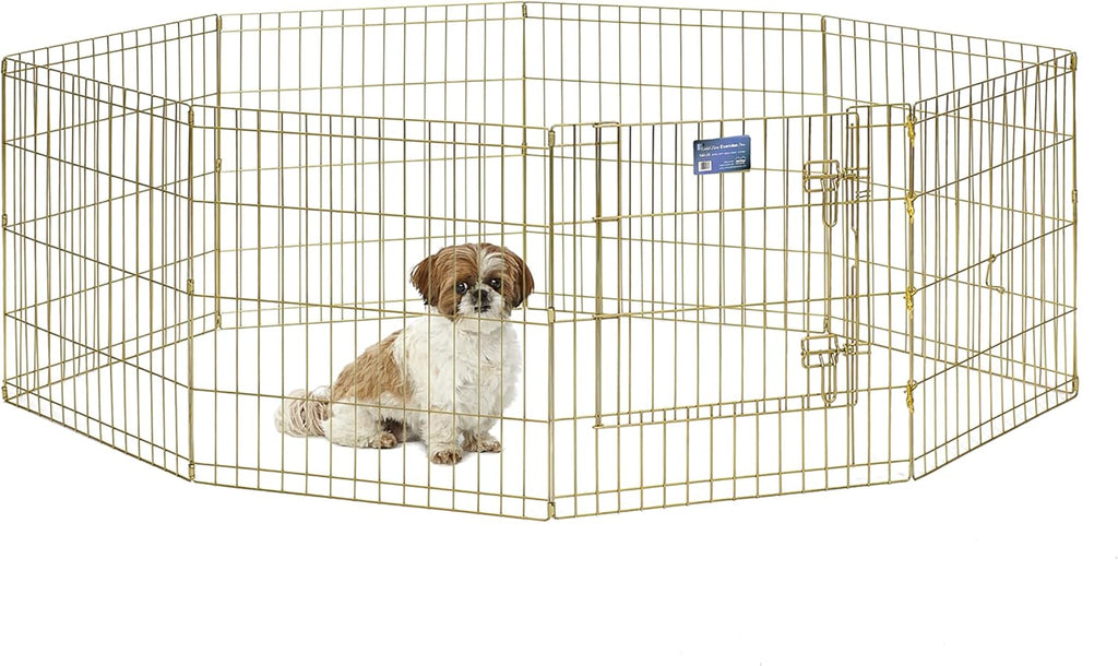 Guaipaipet Folding Metal Dog Exercise Pen, Indoor/Outdoor Playpen 30" Tall, 16 Sq Ft Play Space (Black E-Coated)