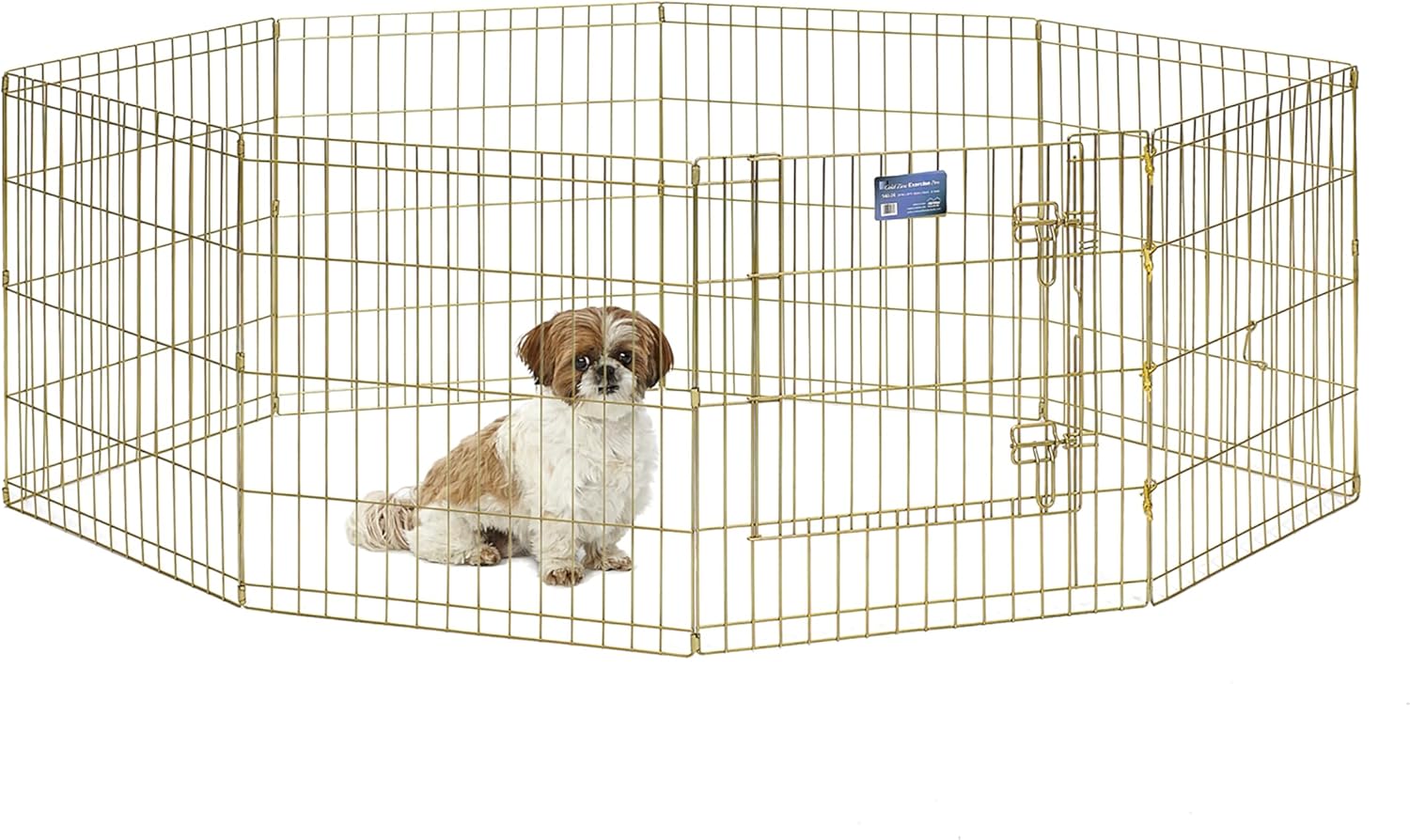 Guaipaipet Folding Metal Dog Exercise Pen, Indoor/Outdoor Playpen 30" Tall, 16 Sq Ft Play Space (Black E-Coated)