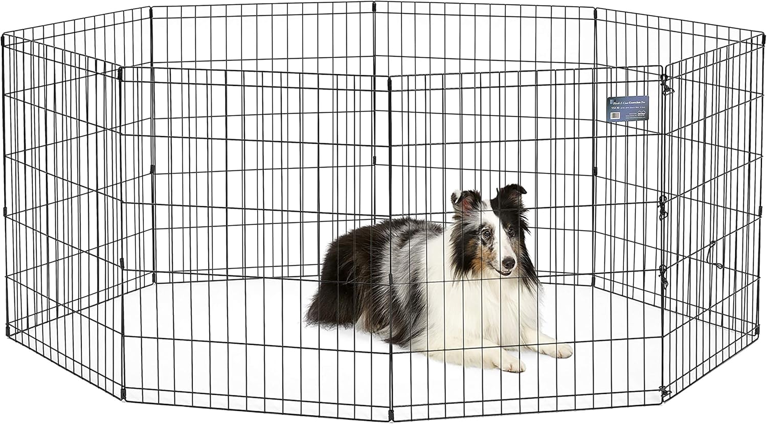 Guaipaipet Folding Metal Dog Exercise Pen, Indoor/Outdoor Playpen 30" Tall, 16 Sq Ft Play Space (Black E-Coated)