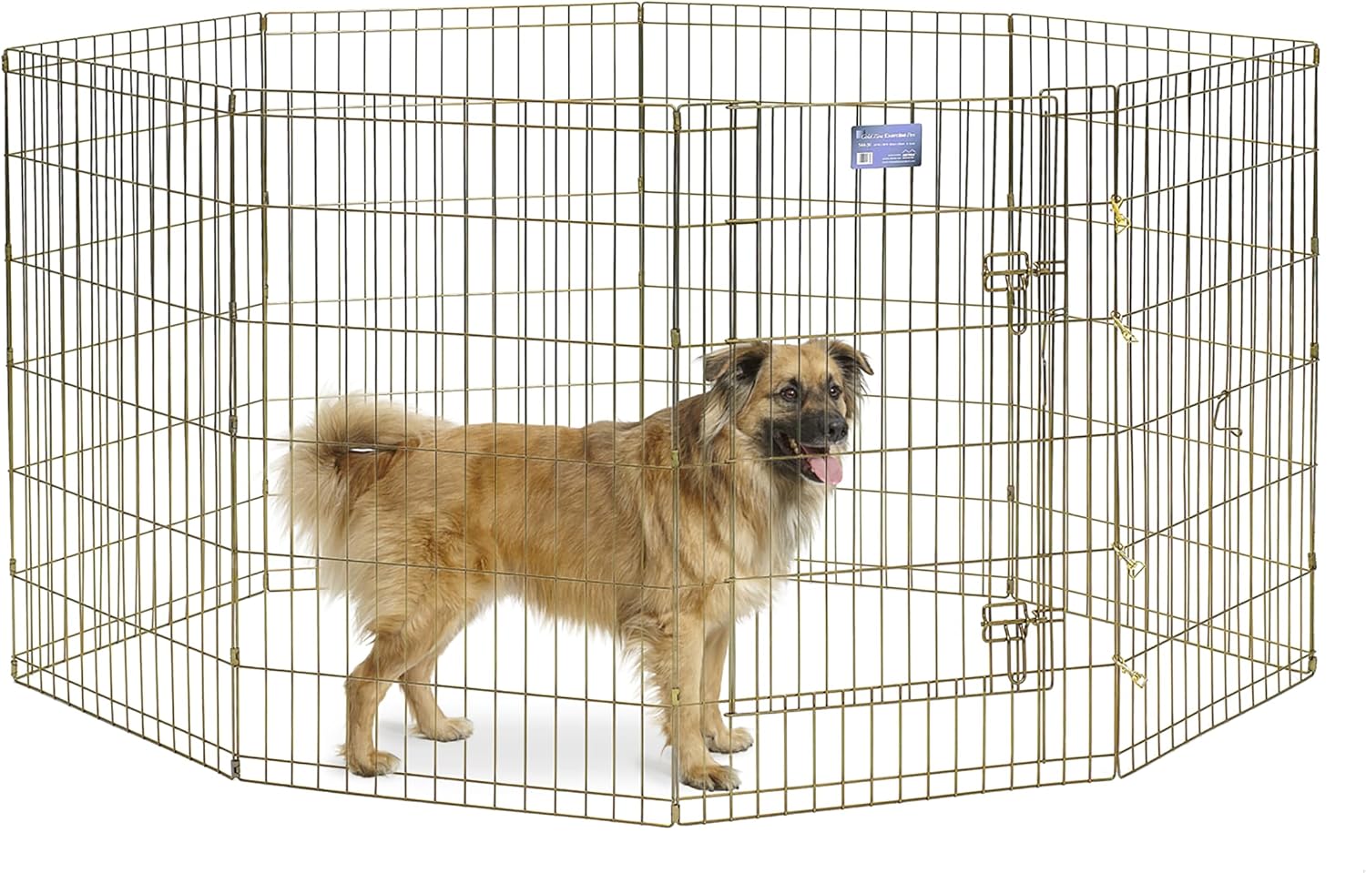 Guaipaipet Folding Metal Dog Exercise Pen, Indoor/Outdoor Playpen 30" Tall, 16 Sq Ft Play Space (Black E-Coated)
