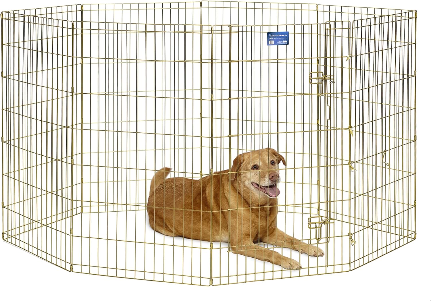 Guaipaipet Folding Metal Dog Exercise Pen, Indoor/Outdoor Playpen 30" Tall, 16 Sq Ft Play Space (Black E-Coated)