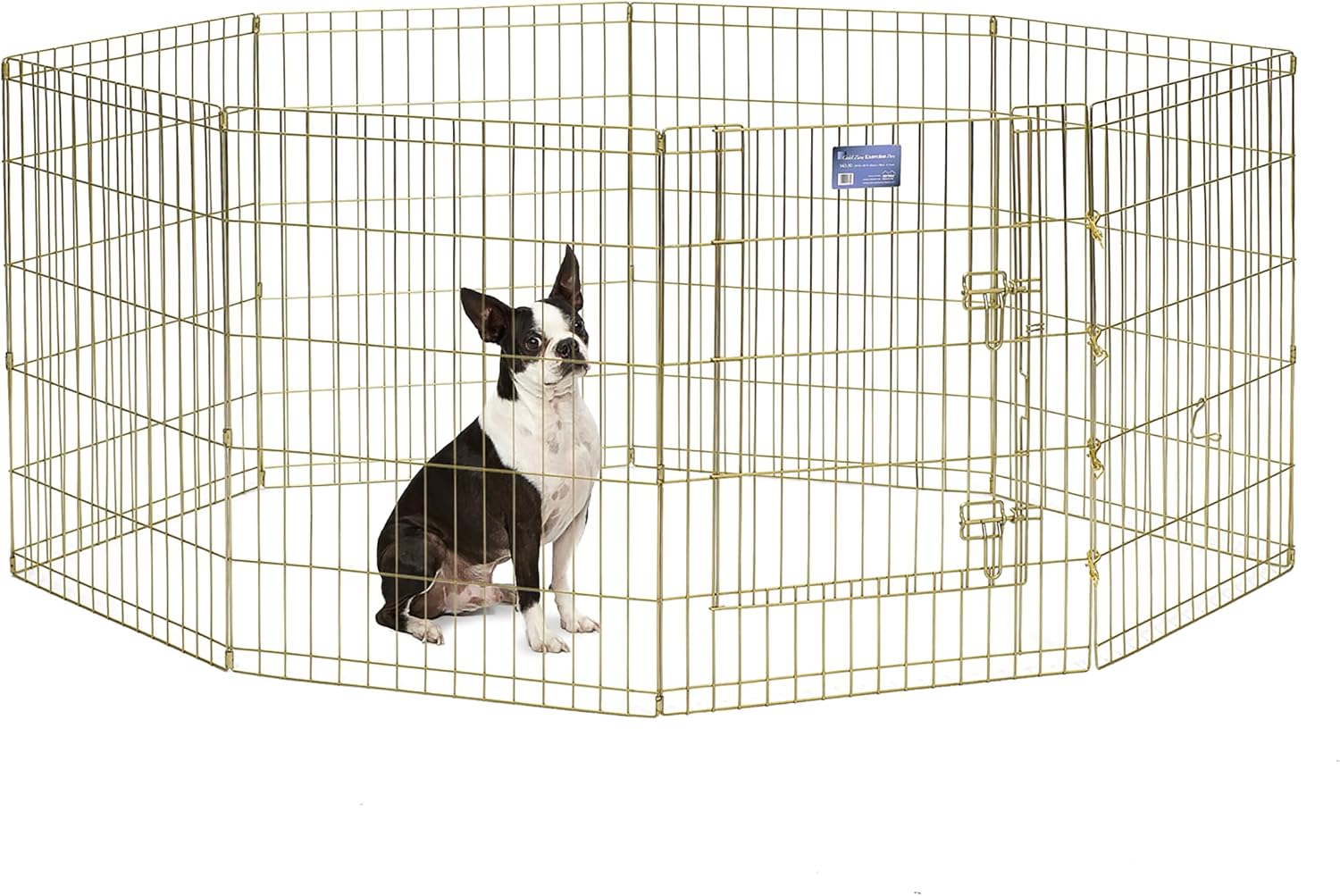 Guaipaipet Folding Metal Dog Exercise Pen, Indoor/Outdoor Playpen 30" Tall, 16 Sq Ft Play Space (Black E-Coated)