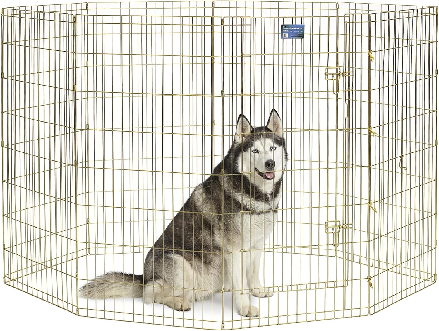Guaipaipet Folding Metal Dog Exercise Pen, Indoor/Outdoor Playpen 30" Tall, 16 Sq Ft Play Space (Black E-Coated)