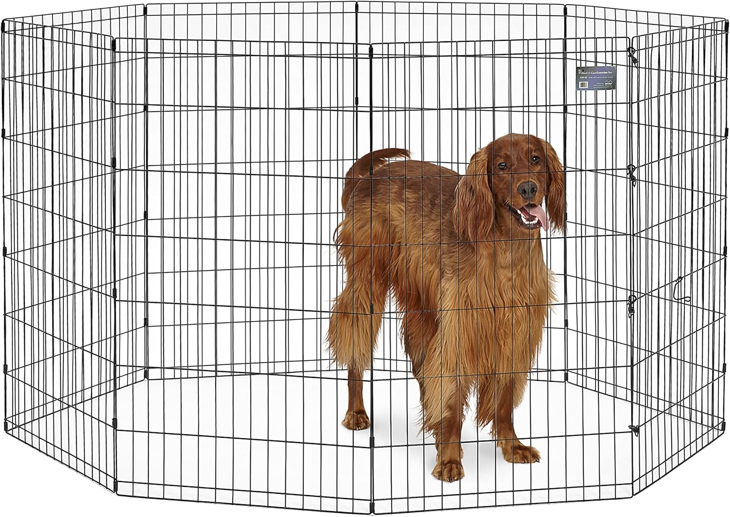 Guaipaipet Folding Metal Dog Exercise Pen, Indoor/Outdoor Playpen 30" Tall, 16 Sq Ft Play Space (Black E-Coated)