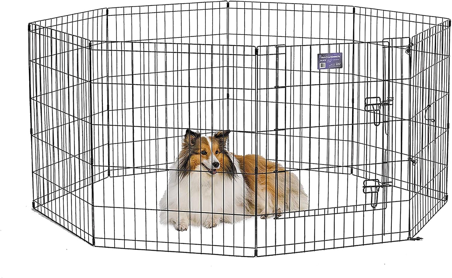 Guaipaipet Folding Metal Dog Exercise Pen, Indoor/Outdoor Playpen 30" Tall, 16 Sq Ft Play Space (Black E-Coated)