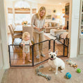 Guaipaipet Extra-Wide Adjustable Pet Gate, Up to 83" Wide 3-Wire Panels 32" H for Small & Medium Dogs (Black)