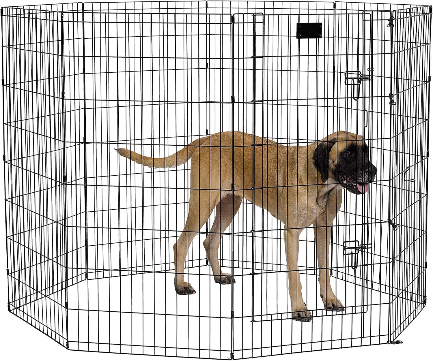Guaipaipet Folding Metal Dog Exercise Pen, Indoor/Outdoor Playpen 30" Tall, 16 Sq Ft Play Space (Black E-Coated)